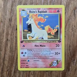 🔥Blaine’s Rapidash Pokemon Card 33/132 Gym Challenge 1st Edition Non-Holo -LP - Image 1