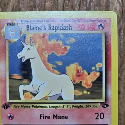 🔥Blaine’s Rapidash Pokemon Card 33/132 Gym Challenge 1st Edition Non-Holo -LP - Image 3