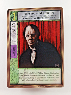 Arthur Machen - Mythos CCG card (1996 Chaosium) Ally, City Cthulhu Lovecraft - Image 1