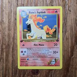 🔥Blaine’s Rapidash Pokemon Card 33/132 Gym Challenge 1st Edition Non-Holo -LP - Image 1