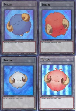 Yu-Gi-Oh! Goat Token Set LC04 Ultra Rare 4 Card Blue Orange Pink White Scapegoat - Image 1