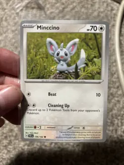 Minccino 136/162 NM/M Yuka Morii Clay Art Temporal Forces Pokemon Card - Image 1