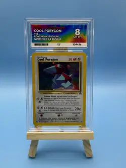 Cool Porygon 15 Nintendo 64 Bundle Pokemon Card ACE Graded 8 NM English - Image 1