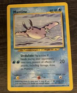 Mantine Pokemon 2000 Neo Genesis Vintage Card #64/111 (Played) - Image 1