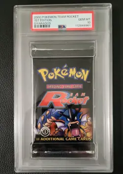 Pokemon Team Rocket 1st Edition Gyarados Art Sealed Booster Pack PSA 10 - Image 1