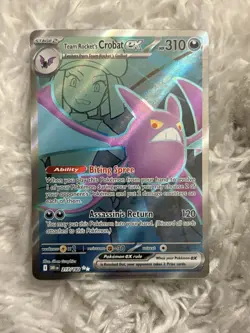 Team Rockets Crobat EX 217/182 Ultra Rare Full Art Pokemon TCG Destined Rivals - Image 1