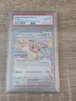 2025 Pokemon Eevee EX Stamped 075/131 Prismatic Evolutions Surprise Box PSA 10 - Image 2