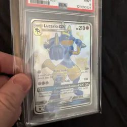 2019 POKEMON SUN & MOON HIDDEN FATES #SV64 FULL ART/LUCARIO GX PSA 9 - Image 3
