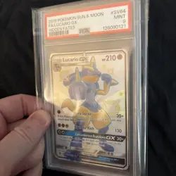 2019 POKEMON SUN & MOON HIDDEN FATES #SV64 FULL ART/LUCARIO GX PSA 9 - Image 4