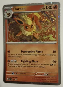 COSMOS HOLO SWIRL Flareon 167 - Pokemon Scarlet & Violet BlackStar Promo B - Image 2