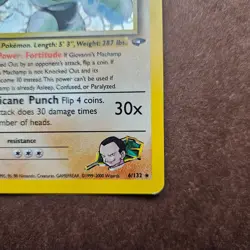 Giovanni's Machamp 6/132 Pokemon Gym Challenge Holo Rare Card - MP - Image 5