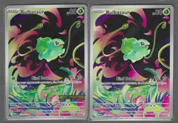 Mega Evolutions Bulbasaur Set (IR Stamped and Unstamped) 133/122 NM 2 Cards - Image 1