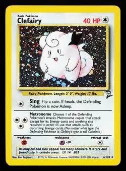 Clefairy 6/130 Holo Rare Base Set 2 Pokemon Card - Image 1