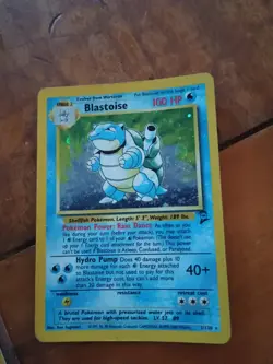 2000 Pokemon BLASTOISE Base Set 2 Edition HOLO Rare Card 2/130 SWIRL-heav Play - Image 1