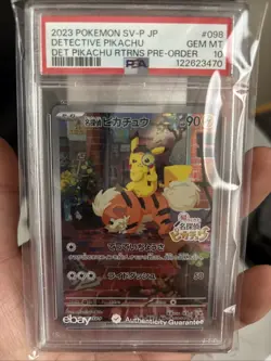 Pokemon Card Japanese Detective Pikachu 098/SV-P PSA 10 GEM MINT Pre-Order Promo - Image 1