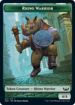 Rhino Warrior Token x1 NM Magic the Gathering 1x Streets of New Capenna mtg card - Image 1