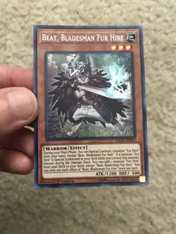 Yugioh Beat Bladesman Fur Hire DASA-EN017 Secret Rare, Plus Bonus Cards! - Image 1