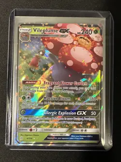 Vileplume GX Sun & Moon - Cosmic Eclipse 4/236 Holo Ultra Rare Pokemon Card NM/M - Image 1