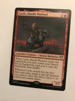 Godo, Bandit Warlord : MtG Commander Masters Regular NM, equipment tutor, Red - Image 1