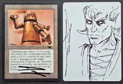 SKETCHED MtG Magic Douglas Shuler Artist Proof _ Antiquities _ TRISKELION _$100K - Image 1