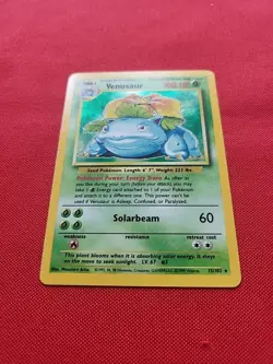 Pokemon: Venusaur Holo #15/102 1999 Pokemon Base Set WOTC Vintage - LP - G5 - Image 3