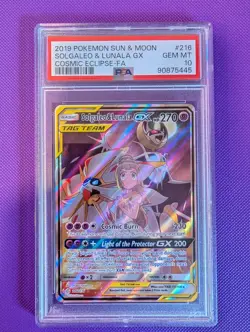 Pokemon Solgaleo & Lunala GX (Full Art) 216/236 Sm-Cosmic Eclipse Holo - PSA 10 - Image 1