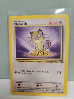 Pokemon TCG Meowth 56/64 Jungle Edition Unlimited Near MINT - Image 1