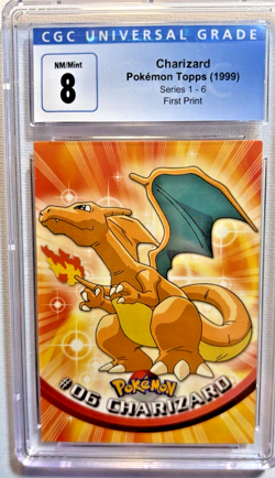 1999 Pokemon Topps Charizard 1st Print #06 CGC 8 NM/MINT Graded TCG Rare - Image 1