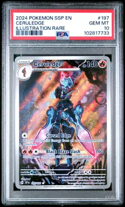 2024 POKEMON SSP EN-SURGING SPARKS ILLUSTRATION RARE #197 CERULEDGE PSA 10 - Image 1