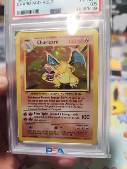 1999 POKEMON BASE SET UNLIMITED #4 CHARIZARD-HOLO PSA 8.5 - Image 2