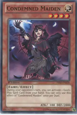 Yugioh Condemned Maiden PRIO-EN038 Common 1st Ed NM/LP - Image 1