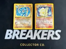 1999 Base Set Vintage Pokemon 2 Card Lot: Holo 1st Edition Machamp & Ninetales - Image 1