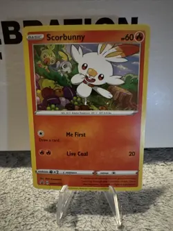 Pokemon Card - Scorbunny SWSH071 SWSH: Sword & Shield Promo Cards Holo NM Cosmos - Image 1