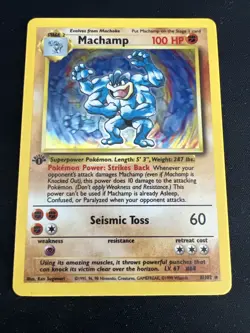 1999 Base Set Vintage Pokemon 2 Card Lot: Holo 1st Edition Machamp & Magneton - Image 4