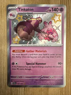 Tinkaton - 167/091 - Pokemon Paldean Fates Shiny Rare Card NM - Image 1
