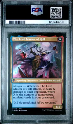 2025 MTG FINAL FANTASY THE EMPEROR OF PALAMECIA/THE LORD MASTER OF HELL PSA 9 - Image 2