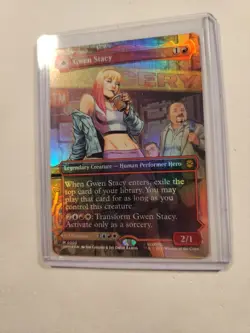 FOIL MTG Gwen Stacy / Ghost Spider M 0202 Magic Spider-Man BORDERLESS - Image 3