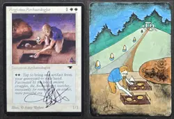 PAINTED MtG Magic Amy Weber Artist Proof _ Antiquities _ ARGIVIAN ARCHAEOLOGIST - Image 1