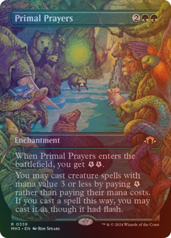 Primal Prayers - MH3 #339 | FOIL | NM | MTG | BORDERLESS | FULL ART - Image 1