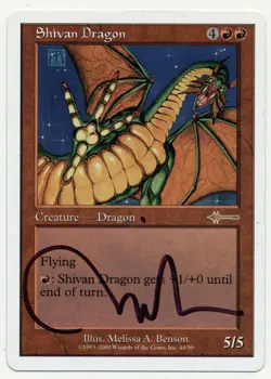 MTG Shivan Dragon Beatdown Signed Autograph Melissa Benson Magic The Gathering - Image 1
