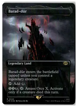 MTG Foil Barad-dur (0340)(Borderless) - Universes Beyond: LTR Heavily Played ENG - Image 1