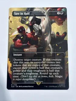 Saw in Half, R 1755, NM Non-Foil, MTG Secret Lair x Marvel, Deadpool SLD - Image 1
