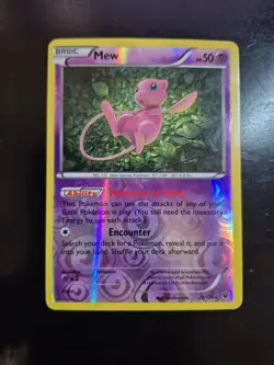 Mew - 29/124 [XY - Fates Collide] Pokemon TCH - REVERSE HOLO RARE - DMG/Crease - Image 1