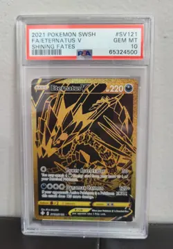 2021 Pokemon Shining Fates #SV121 Eternatus V Full Art PSA 10 Black Gold - Image 1