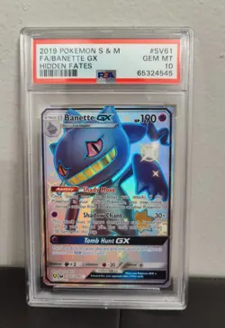 2019 Pokemon Sun & Moon Hidden Fates SV61 Banette GX Shiny PSA 10 Gem Mint - Image 1