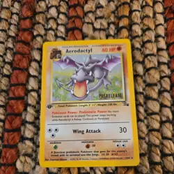 Aerodactyl 1/62 Holo Rare 1st Edition Prerelease Pokemon 1999 Fossil - LP - Image 1