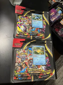 POKEMON MEGA EVOLUTIONS 3 PACK BLISTER SET OF TWO (2) NEW SEALED 6 PACKS! TCG SR - Image 1