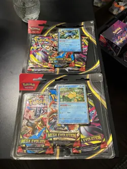 POKEMON MEGA EVOLUTIONS 3 PACK BLISTER SET OF TWO (2) NEW SEALED 6 PACKS! TCG SR - Image 2