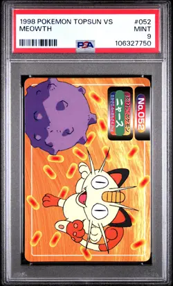 1998-99 POKEMON TOPSUN VS #052 MEOWTH PSA 9 - Image 1