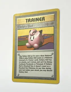 Clefairy Doll 70/102 Rare Trainer Shadowless Base Set Pokemon MP Moderate Play - Image 2